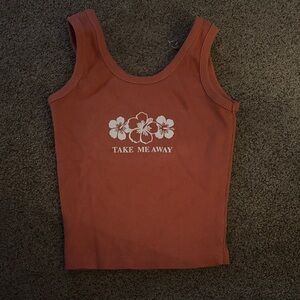 Women's Rust Floral Tank Top